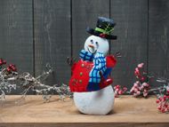 Veľký snehuliak, 50x14x29 cm, vianočná kovová dekorácia